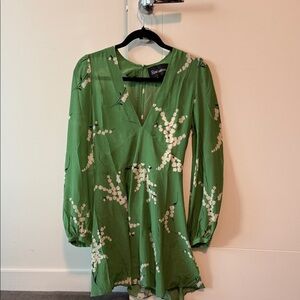 Realisation Par Green Floral Long Sleeve Dress